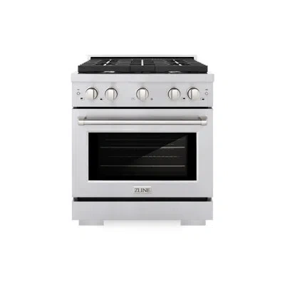 Zline 30 In. 4.2 Cu. Ft. Paramount Dual Fuel Range With 4 Burner Gas Cooktop And Electric Convection Oven  In Stainless Steel