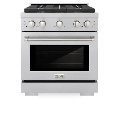 Zline 30 In. 4.2 Cu. Ft. Paramount Dual Fuel Range With 4 Burner Gas Cooktop And Electric Convection Oven  In Stainless Steel;durasnow