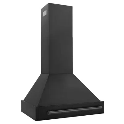 Zline 30 In. Black Stainless Steel Range Hood With Black Stainless Steel Handle (bs655-30-bs)