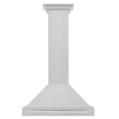 Zline 30 In. Convertible Satin Stainless Steel Wall Mount Range Hood With Matte Shell And Stainless Steel 