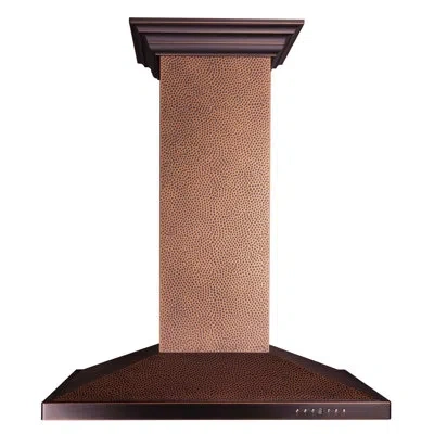 Zline 30 In. Designer Series Convertible Vent Island Mount Range Hood In Hand-hammered Copper