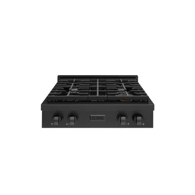 Zline 30 In. Paramount Gas Rangetop With 4 Burners And Porcelain Cooktop In Black Stainless Steel (srtb-30