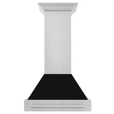 Zline 30 In. Stainless Steel Range Hood With Stainless Steel Handle In Black Matte