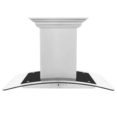 Zline 30 In.  Crownsound™ducted Vent Island Mount Range Hood In Stainless Steel With Built-in Bluetoo In Silver