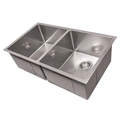 Zline 33 In. Anton Undermount Double Bowl Satin Stainless Steel Kitchen Sink With Bottom Grid (sr50d-33s)