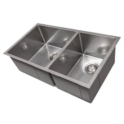 Zline 33 In. Chamonix Undermount Double Bowl Satin Stainless Steel Kitchen Sink With Bottom Grid (sr60d-33