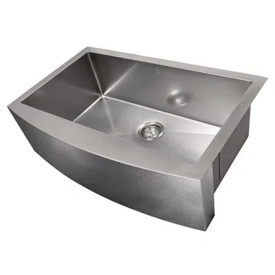 Zline 33 In. Vail Farmhouse Apron Mount Single Bowl Satin Stainless Steel Kitchen Sink With Bottom Grid (s