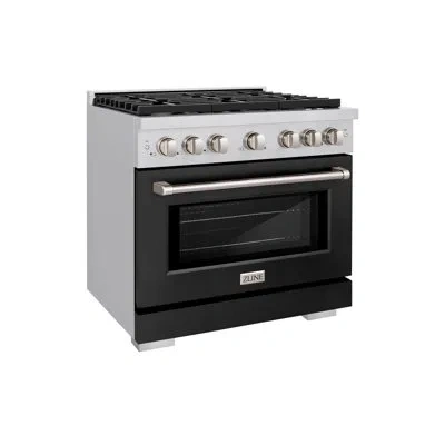 Zline 36 In. 5.2 Cu. Ft. Paramount Dual Fuel Range With 6 Burner Gas Cooktop And Electric Convection Oven  In Stainless Steel,black Matte