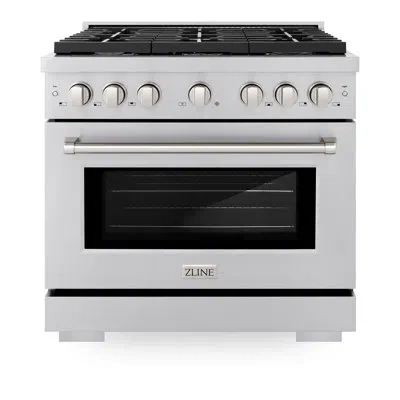 Zline 36 In. 5.2 Cu. Ft. Paramount Dual Fuel Range With Gas Cooktop And Electric Convection Oven In Stainl In Stainless Steel