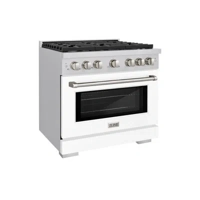 Zline 36 In. 5.2 Cu. Ft. Paramount Gas Range With 6 Burner Cooktop And Convection Gas Oven In Stainless St In Stainless Steel