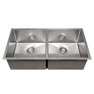 Zline 36 In. Anton Undermount Double Bowl Satin Stainless Steel Kitchen Sink With Bottom Grid (sr50d-36s)