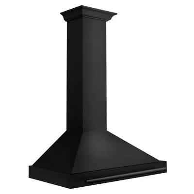 Zline 36 In. Autograph Edition Black Stainless Steel Wall Mount Range Hood With Handle