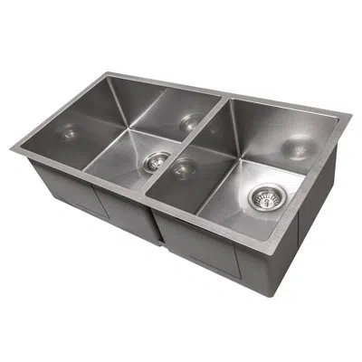 Zline 36 In. Chamonix Undermount Double Bowl Satin Stainless Steel Kitchen Sink With Bottom Grid (sr60d-36