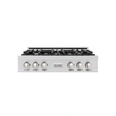 Zline 36 In. Classic Gas Rangetop With 6 Burners And Porcelain Cooktop In Stainless Steel