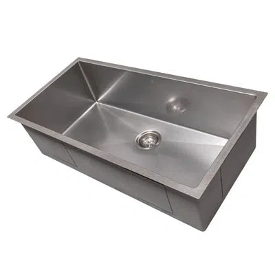 Zline 36 In. Meribel Undermount Single Bowl Satin Stainless Steel Kitchen Sink With Bottom Grid (srs-36s)
