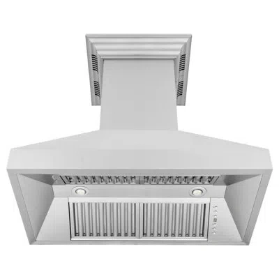 Zline 36 In.  Crownsound™ Ducted Vent Island Mount Range Hood In Stainless Steel With Built-in Blueto