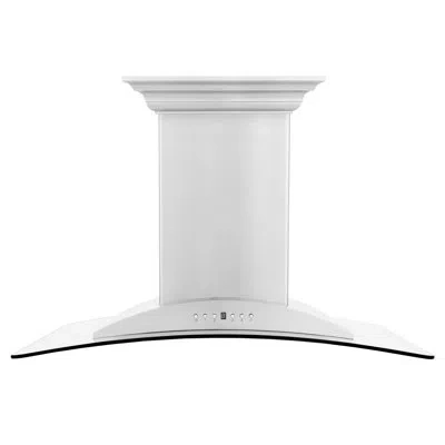 Zline 36 In.  Crownsound™ducted Vent Island Mount Range Hood In Stainless Steel With Built-in Bluetoo In Silver