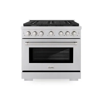 Zline 36” Paramount Gas Range W/ 6 Burner Cooktop & Convection Oven In Stainless Steel