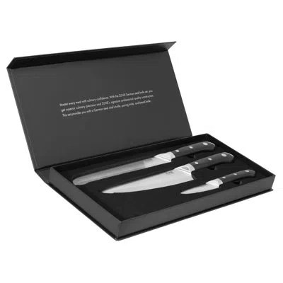 Zline 3-piece Professional German Steel Kitchen Knife Set (ksett-gs-3) In Black