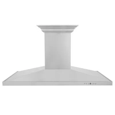 Zline 42 In.  Crownsound™ducted Vent Island Mount Range Hood In Stainless Steel With Built-in Bluetoo In Silver