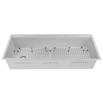 Zline 43 In. Garmisch Undermount Single Bowl Satin Stainless Steel Kitchen Sink With Bottom Grid And Acces In Durasnow