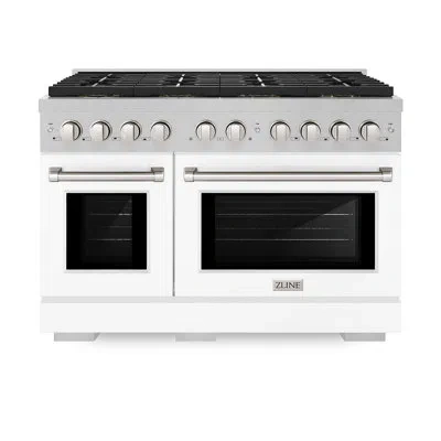 Zline 48 In. 6.7 Cu. Ft. Paramount Dual Fuel Range With 8 Burner Duopro™ Cooktop And Dual Ovens In Satin S In Satin Stainless Steel