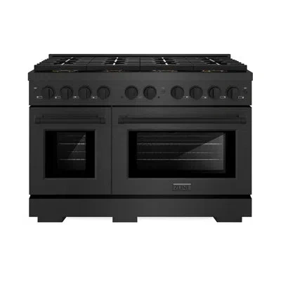 Zline 48 In. 6.7 Cu. Ft. Paramount Dual Fuel Range With 8 Burner Duopro™ Cooktop And Dual Ovens Stainless  In Black Satin