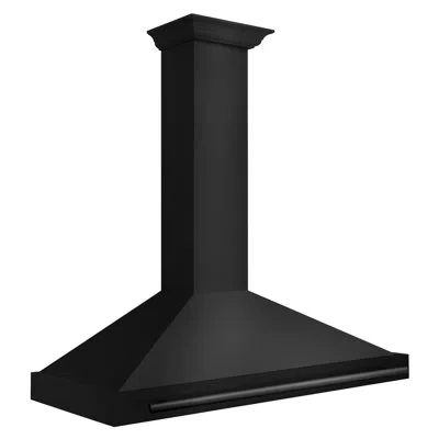 Zline 48 In. Autograph Edition Black Stainless Steel Wall Mount Range Hood With Handle