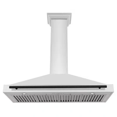 Zline 48 In. Autograph Edition Convertible Stainless Steel Range Hood With Stainless Steel Shell In Stainless Steel,matte Black