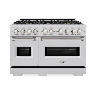 Zline 48 In. Classic Gas Range With 8 Burner Duopro Cooktop And Dual Ovens In Stainless Steel