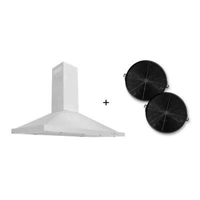 Zline 48 In. Convertible Wall Mount Range Hood In Stainless Steel With Set Of 2 Charcoal Filters, Led Ligh