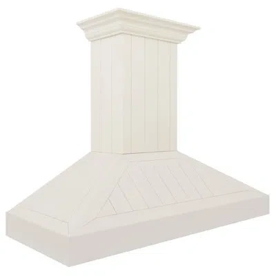 Zline 48 In. Ducted Vent Wooden Convertible Vent Wall Mount Range Hood In Cottage White (kptt-48)
