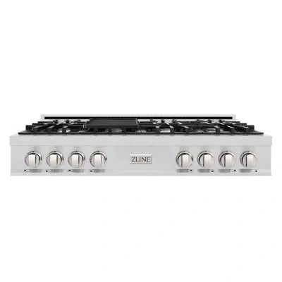 Zline 48 In. Legacy Gas Rangetop And Porcelain Cooktop In Stainless Steel