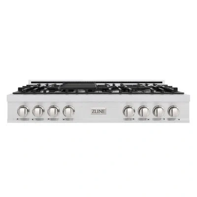 Zline 48 In. Legacy Gas Rangetop With 7 Burner Cooktop In Satin Stainless Steel With Griddle
