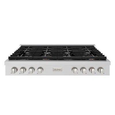Zline 48 In. Paramount Gas Rangetop With 8 Burners And Porcelain Cooktop In Stainless Steel (srt48)