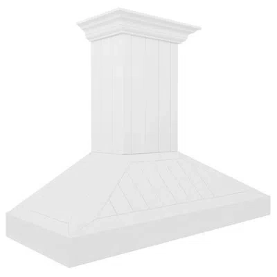 Zline 48 In. Wooden Wall Mount Range Hood In Shiplap Bright White Finish (kpww-48)