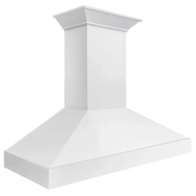 Zline 48 In. Wooden Wall Mount Range Hood In Smooth Bright White Finish (kbww-48)