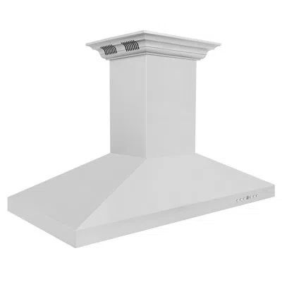 Zline 48 In.  Crownsound™ducted Vent Island Mount Range Hood In Stainless Steel With Built-in Bluetoo