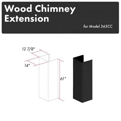 Zline 61 In. Rustic Shiplap Wooden Chimney Extension For Ceilings Up To 12 Ft. In Black