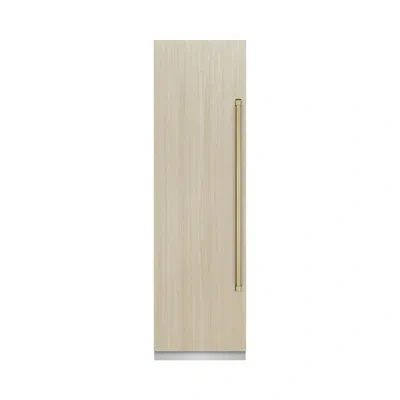 Zline Autograph 24 In. 12.4 Cu. Ft. Panel Ready Column Freezer With Graphite Gray Interior And Accents In Champagne Bronze