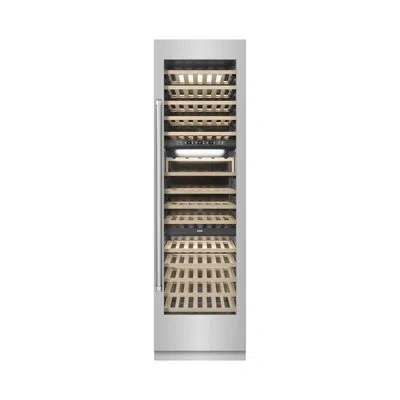 Zline Autograph 24 In. 12.4 Cu. Ft. Triple Zone 100 Bottle Column Wine Cooler And Accents In Stainless Steel