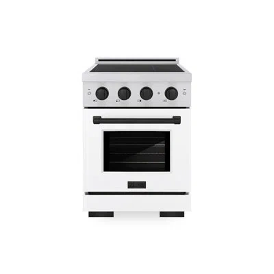 Zline Autograph 24 In. 3.2 Cu. Ft. Paramount Induction Range With 3 Element Cooktop And Electric Convectio In Stainless Steel