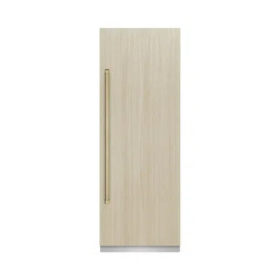 Zline Autograph 30 In. 16.7 Cu. Ft. Panel Ready Column Refrigerator With Graphite Gray Interior And Accent In Champagne Bronze