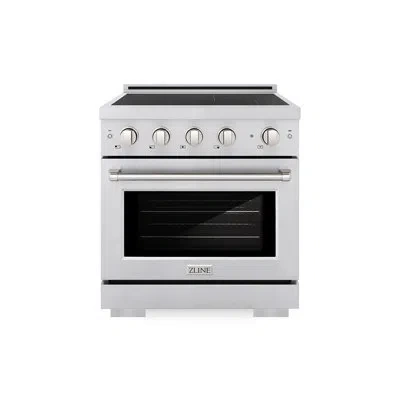 Zline Autograph 30 In. 4.2 Cu. Ft. Paramount Induction Range With 4 Element Cooktop And Electric Convectio In Stainless Steel