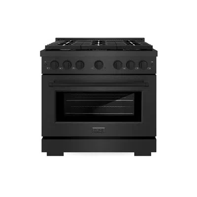 Zline Autograph 36 In. 5.2 Cu. Ft. Paramount Gas Range With 6 Burner Cooktop And Convection Gas Oven In St In Black Satin