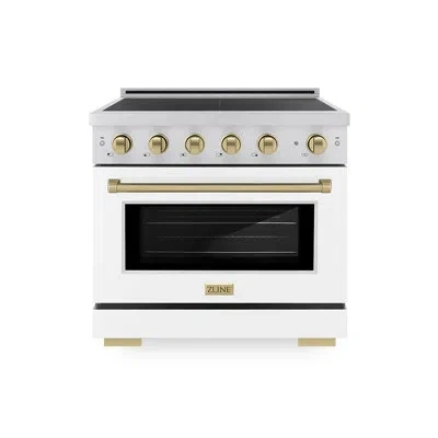 Zline Autograph 36 In. 5.2 Cu. Ft. Paramount Induction Range With 5 Element Cooktop And Electric Convectio In Champagne Bronze