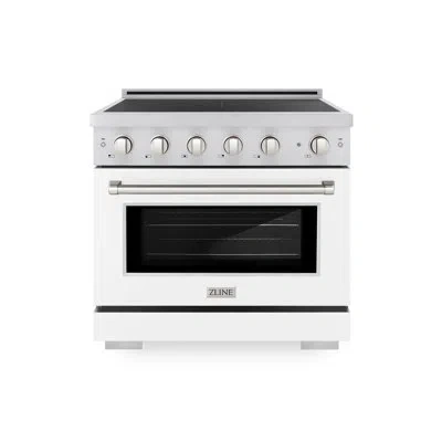 Zline Autograph 36 In. 5.2 Cu. Ft. Paramount Induction Range With 5 Element Cooktop And Electric Convectio In Stainless Steel