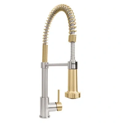 Zline Autograph Apollo Pull Down Spring Single Handle Kitchen Faucet In Brushed Nickel;champagne Bronze