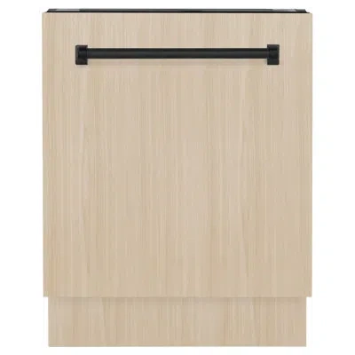 Zline Autograph Edition 24 In. Tallac Series 3rd Rack Top Control Built-in Tall Tub Dishwasher In Custom P In Matte Black
