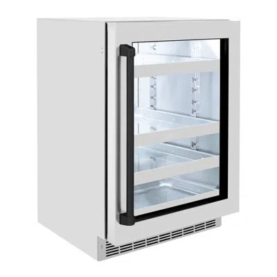 Zline Autograph Edition 24 In. Touchstone 151 Can Beverage Fridge With Stainless Steel Glass Door And Matt